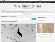 NZZ Archiv - Erstellung einer Vertriebsplattform für digitale Produkte mit Archivsuche über mehr als 200 Jahre